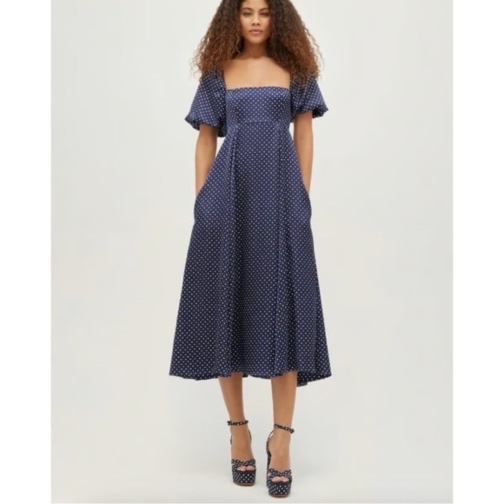 Hill House Matilda Nap Dress Polka Dot Navy